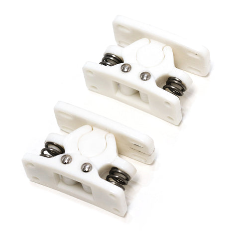 Red Hound Auto 2 Spring Loaded Door Holders White Nylon Assembly for Lockers and Entry Doors RV Truck Trailer Motorhome 2-1/2 Inches Long Complete Set