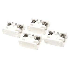 Red Hound Auto 4 Spring Loaded Door Holders White Nylon Assembly for Lockers and Entry Doors RV Truck Trailer Motorhome 2-1/2 Inches Long Complete Set