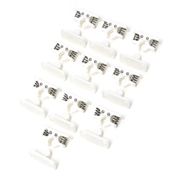 Red Hound Auto 10 Spring Loaded Door Holders White Nylon Assembly for Lockers and Entry Doors RV Truck Trailer Motorhome 2-1/2 Inches Long Complete Set