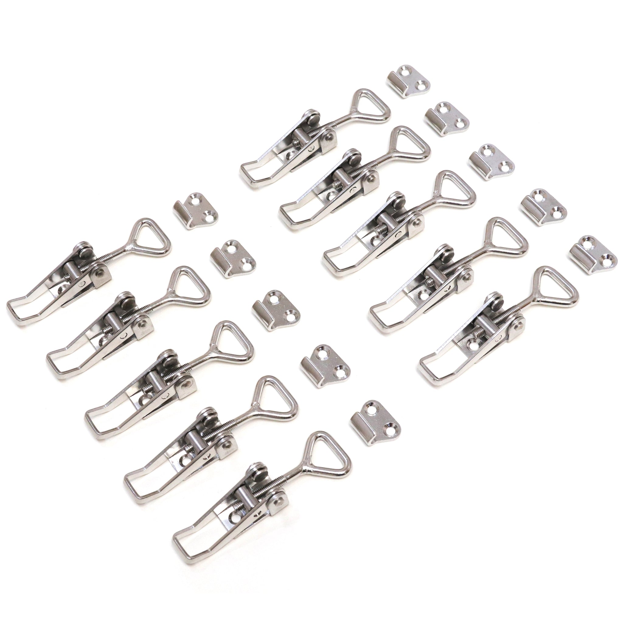 Red Hound Auto 10 Pull Latch Toggle Clamps Adjustable 304 Stainless Steel Marine Grade for Cabinets Doors Storage Boxes and More 2-1/8 Inch 54 mm