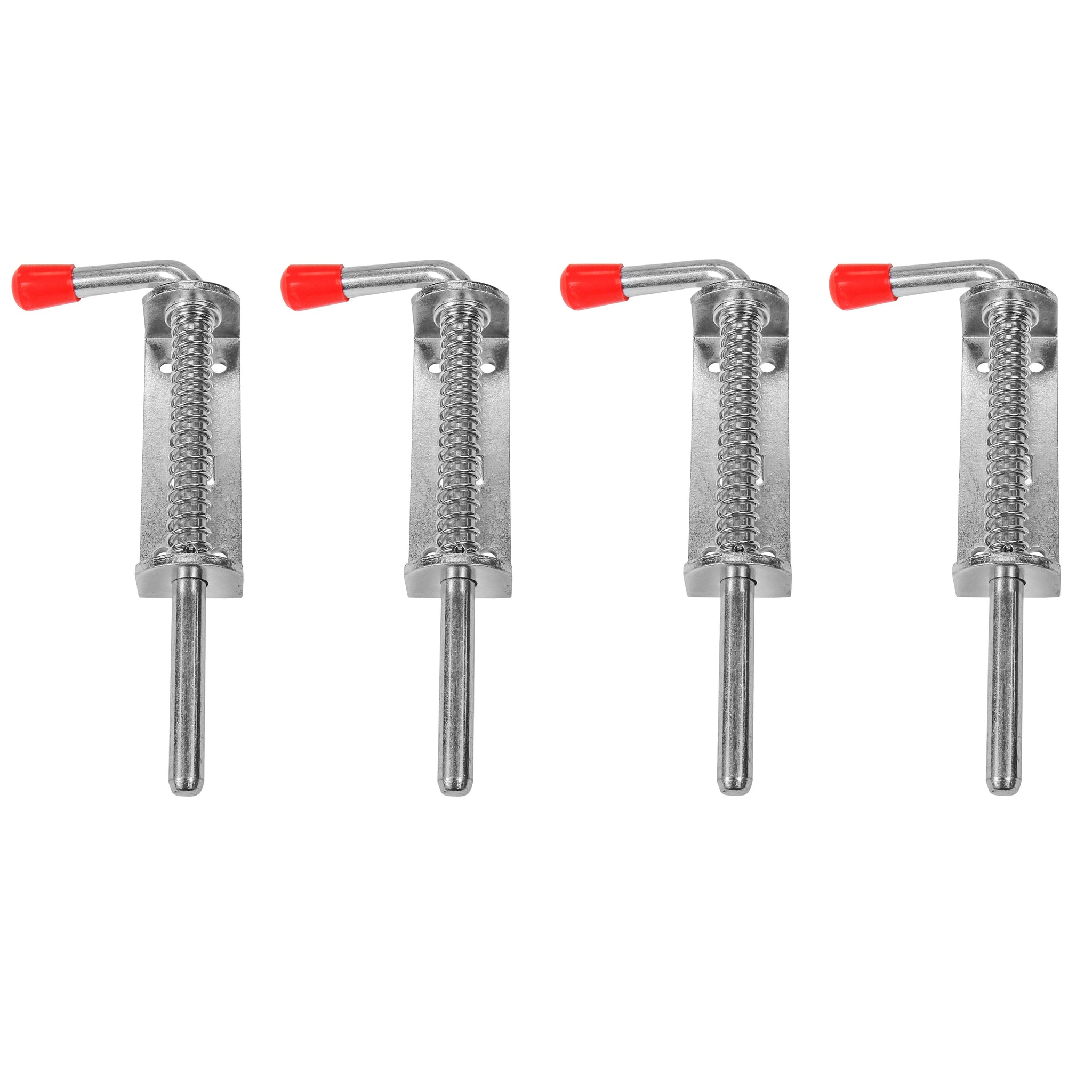 Red Hound Auto 4 Pc Metal Lock Barrel Bolt Spring Loaded Latch Extra Large 8.5 Inches Long w Grip Heavy Duty Zinc Coated Steel