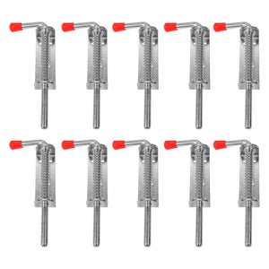 Red Hound Auto 10 Pc Metal Lock Barrel Bolt Spring Loaded Latch Extra Large 8.5 Inches Long w Grip Heavy Duty Zinc Coated Steel