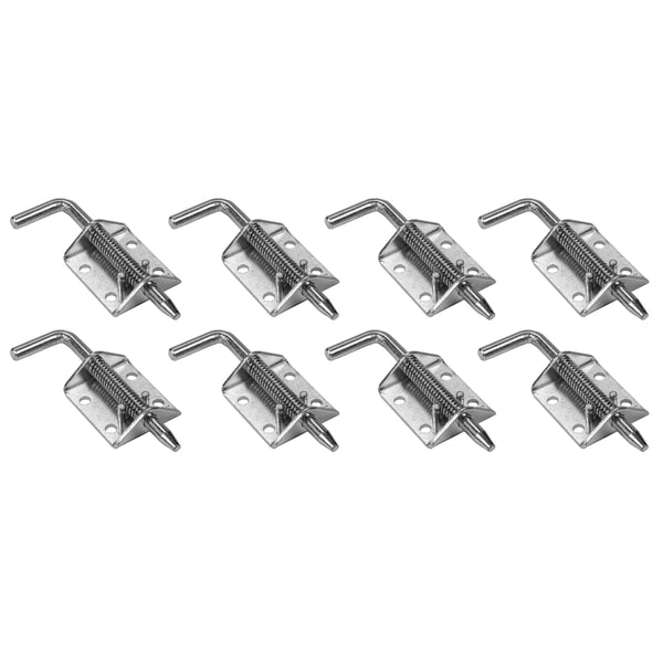 Red Hound Auto 8 Pc Metal Lock Barrel Bolt Spring Loaded Latch 5 Inches Long Heavy Duty Zinc Coated Steel