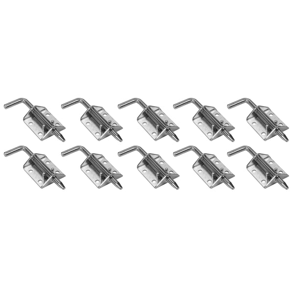 Red Hound Auto 10 Pc Metal Lock Barrel Bolt Spring Loaded Latch 5 Inches Long Heavy Duty Zinc Coated Steel