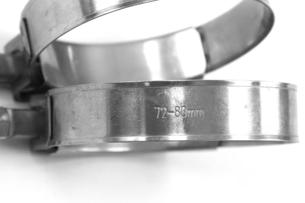 4 Red Hound Auto Premium 304 Stainless Steel T-Bolt Turbo Silicone Hose Clamps 3 Inches 72-80mm
