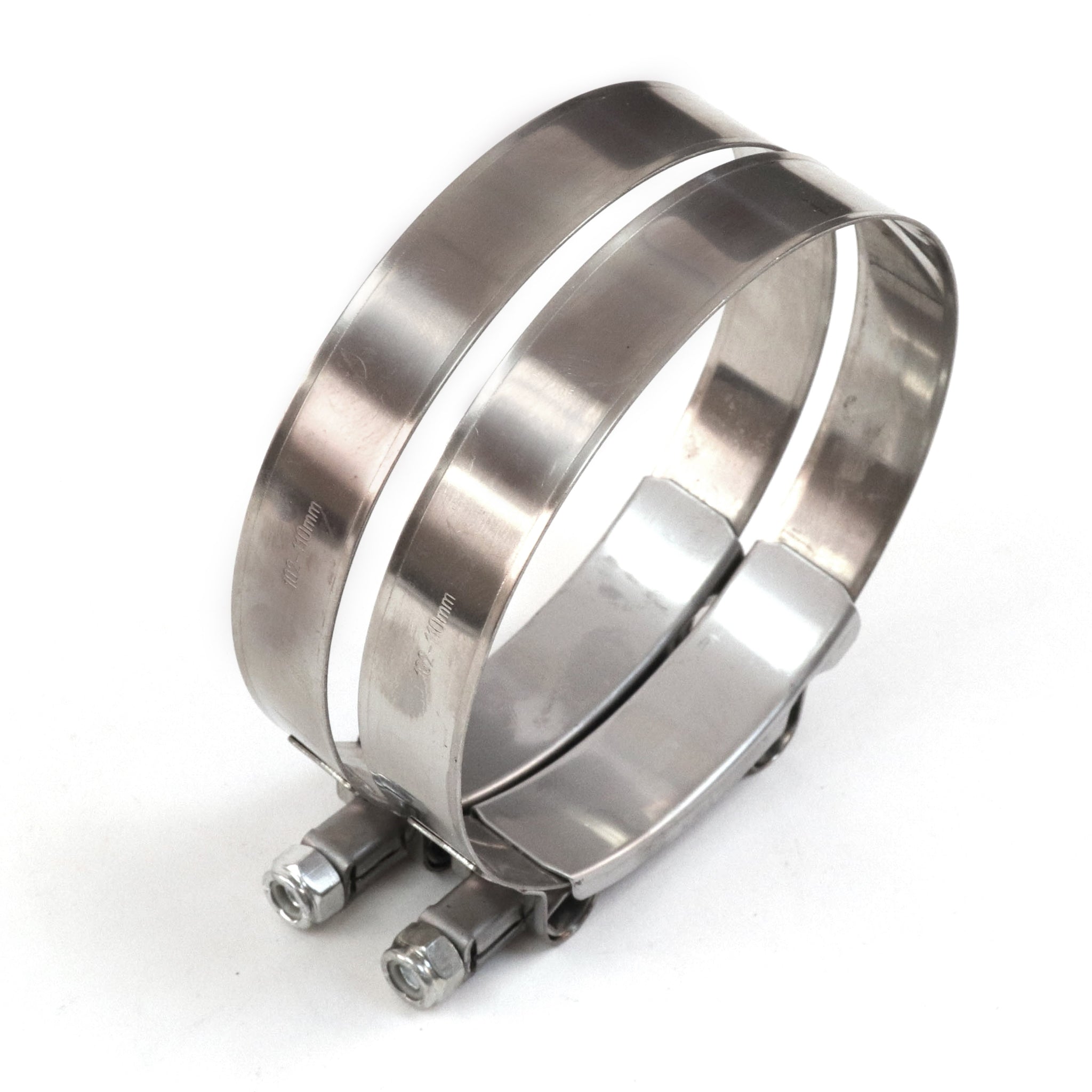 2 Red Hound Auto Premium 304 Stainless Steel T-Bolt Turbo Silicone Hose Clamps 4 Inches 102-110mm