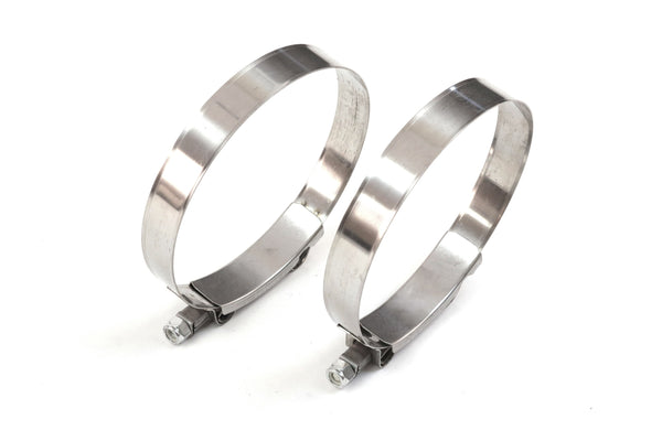 2 Red Hound Auto Premium 304 Stainless Steel T-Bolt Turbo Silicone Hose Clamps 4.5 Inches 110-118mm
