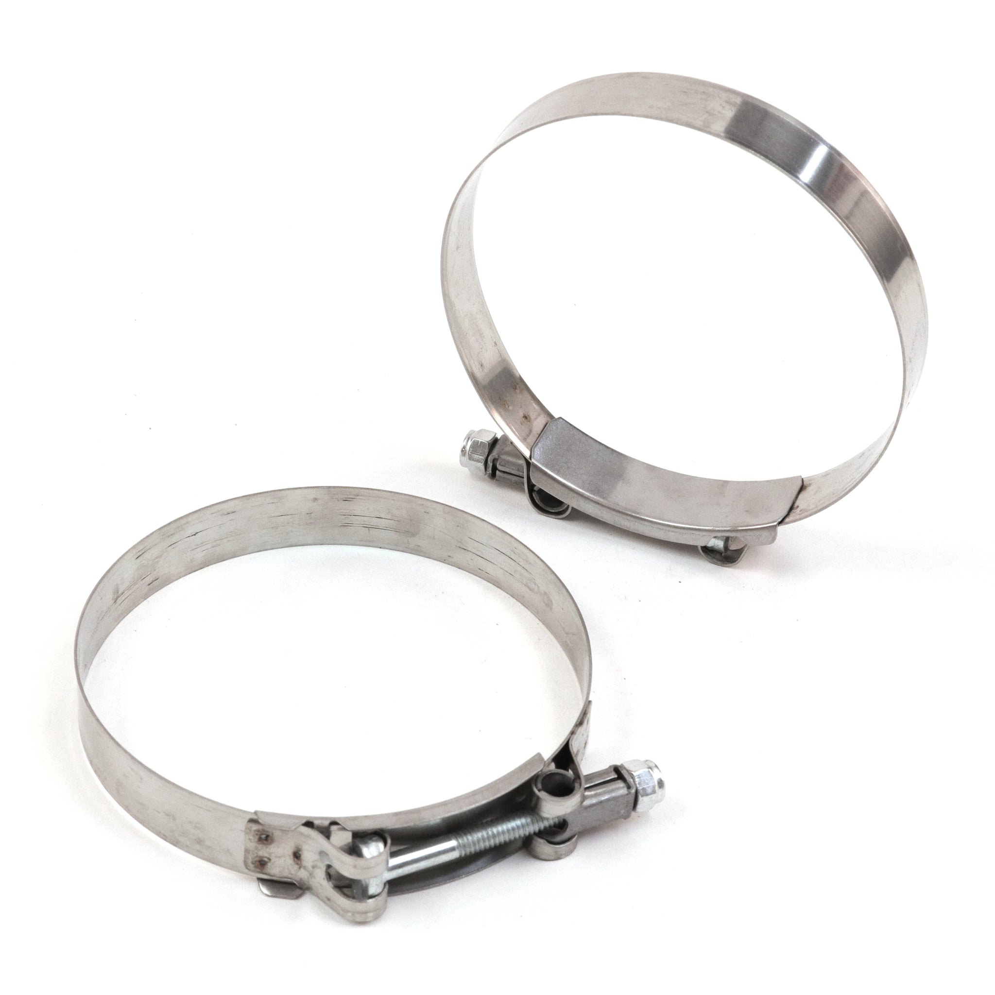 2 Red Hound Auto Premium 304 Stainless Steel T-Bolt Turbo Silicone Hose Clamps 4.5 Inches 110-118mm