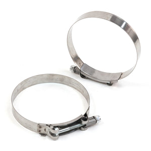 2 Red Hound Auto Premium 304 Stainless Steel T-Bolt Turbo Silicone Hose Clamps 4.5 Inches 110-118mm