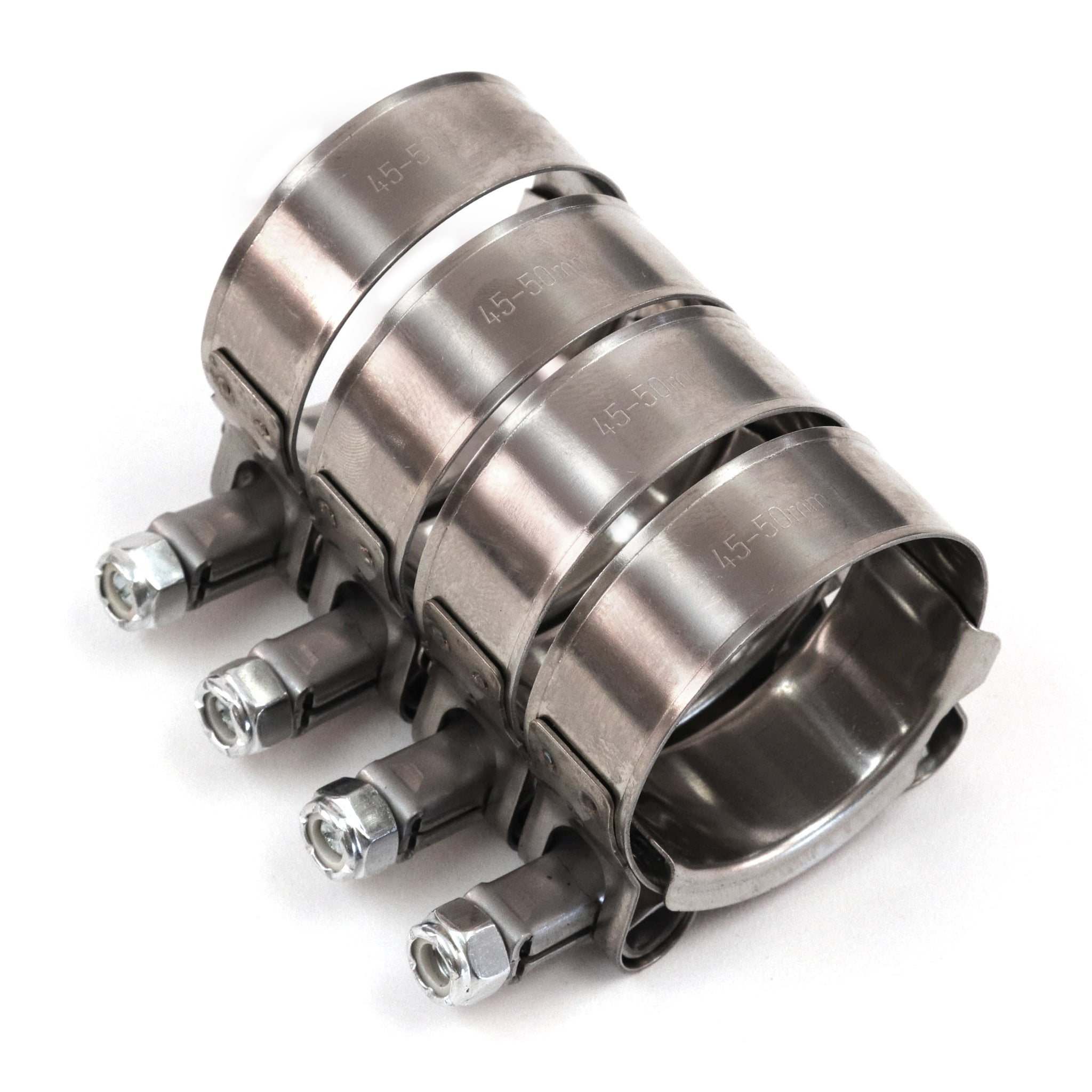 4 Red Hound Auto Premium 304 Stainless Steel T-Bolt Hose Clamps 1.75 Inches 45-50mm