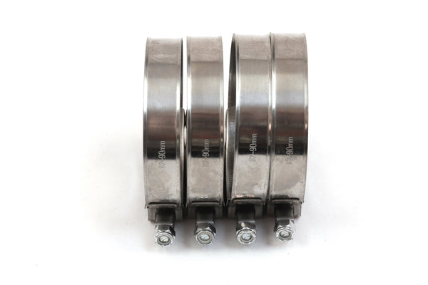 4 Red Hound Auto Premium 304 Stainless Steel T-Bolt Turbo Hose Clamps 3.5 Inches 82-90mm