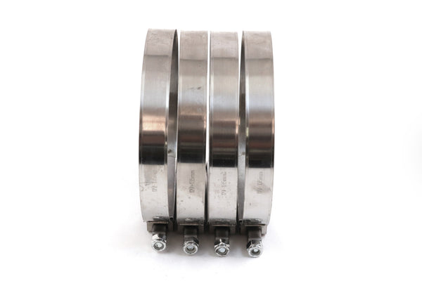 4 Red Hound Auto Premium 304 Stainless Steel T-Bolt Turbo Silicone Hose Clamps 5 Inches 127-135mm