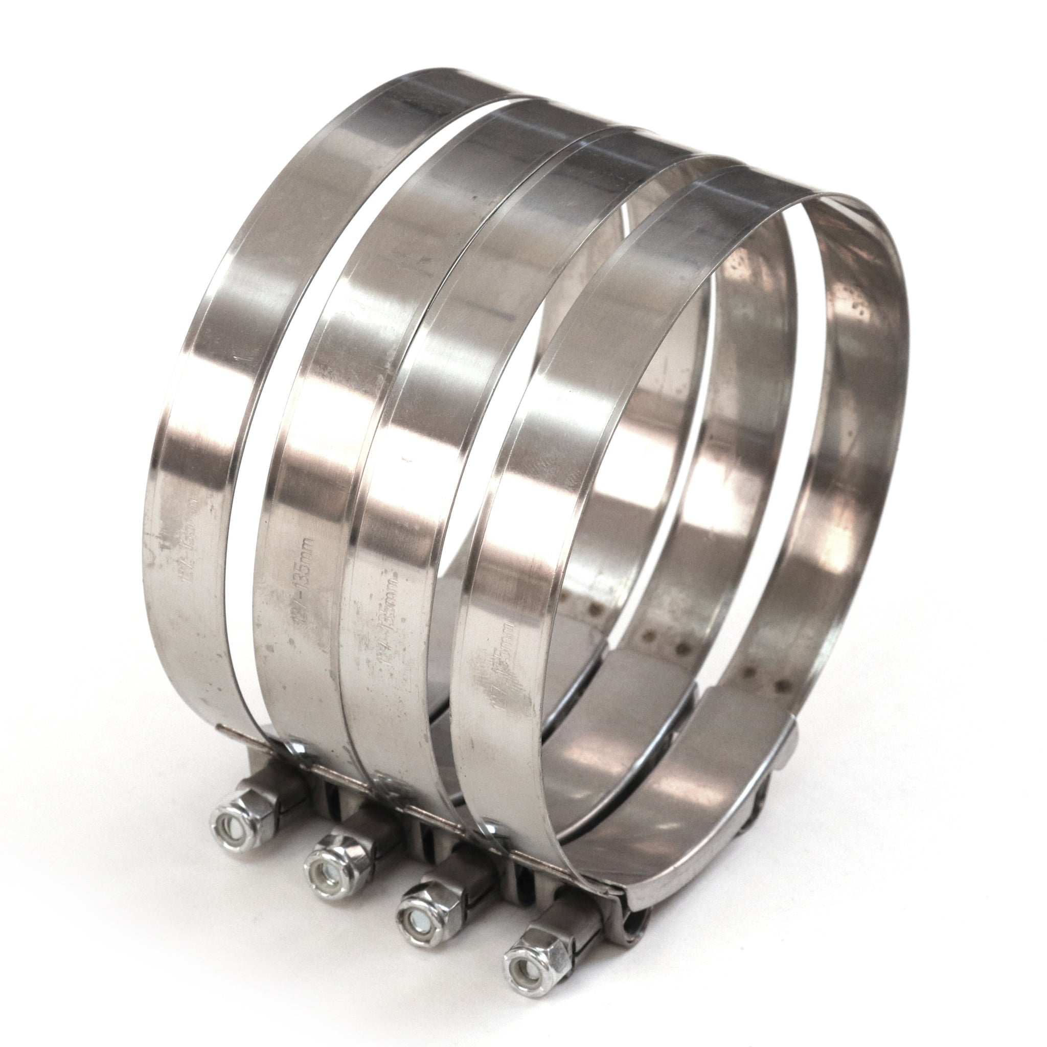 4 Red Hound Auto Premium 304 Stainless Steel T-Bolt Turbo Silicone Hose Clamps 5 Inches 127-135mm