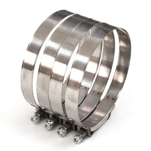 4 Red Hound Auto Premium 304 Stainless Steel T-Bolt Turbo Silicone Hose Clamps 5 Inches 127-135mm