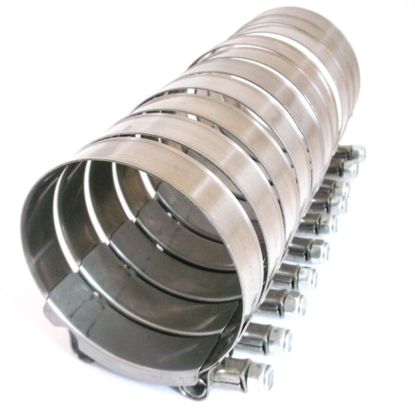 10x Premium 304 Stainless Steel T-Bolt Turbo Silicone Hose Clamp 3.25 Inches 76-84mm