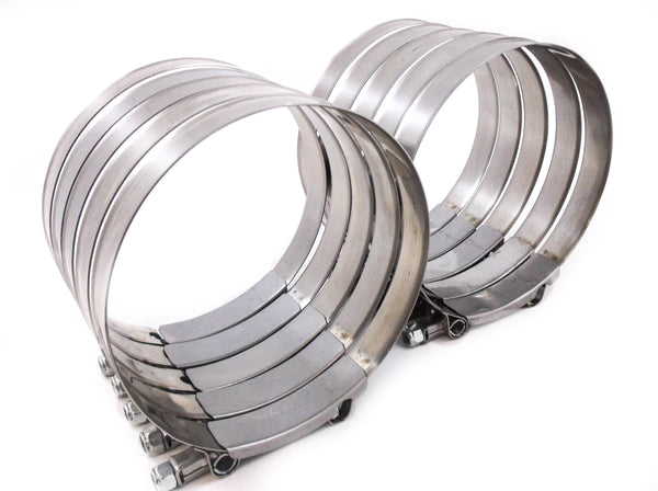 10x Premium 304 Stainless Steel T-Bolt Turbo Silicone Hose Clamp 5 Inches 127-135mm