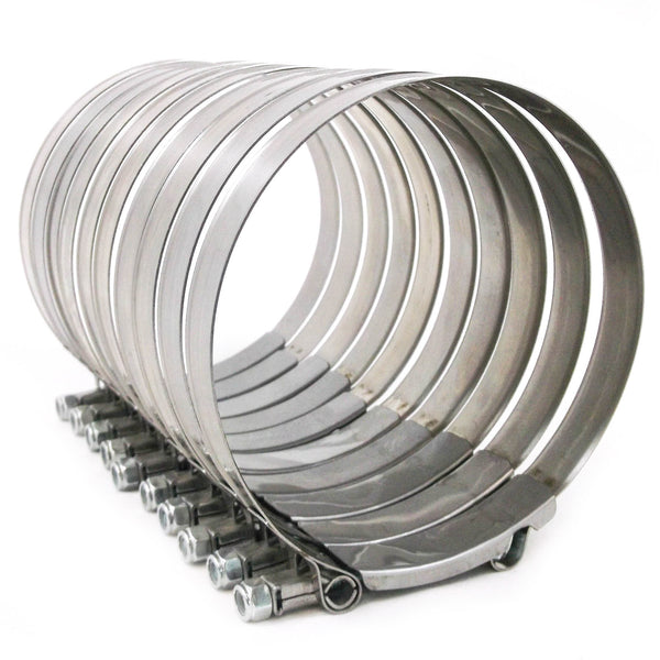 10x Premium 304 Stainless Steel T-Bolt Turbo Silicone Hose Clamp 5 Inches 127-135mm