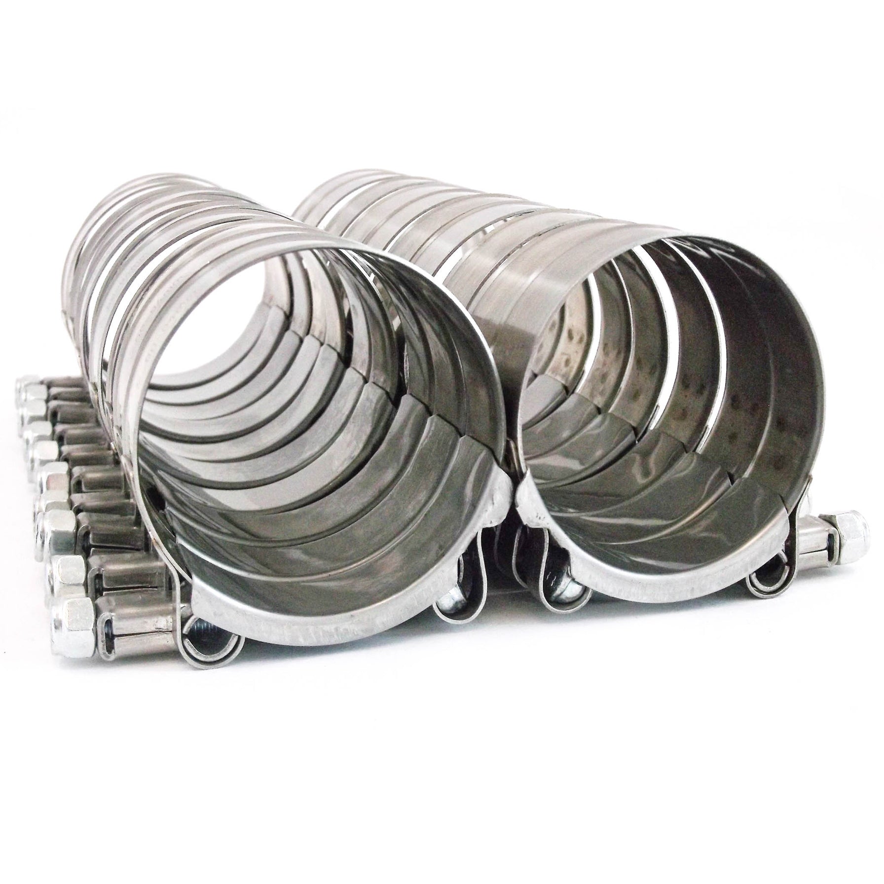 20x Premium 304 Stainless Steel T-Bolt Turbo Silicone Hose Clamp 2.25 Inches 56-64mm