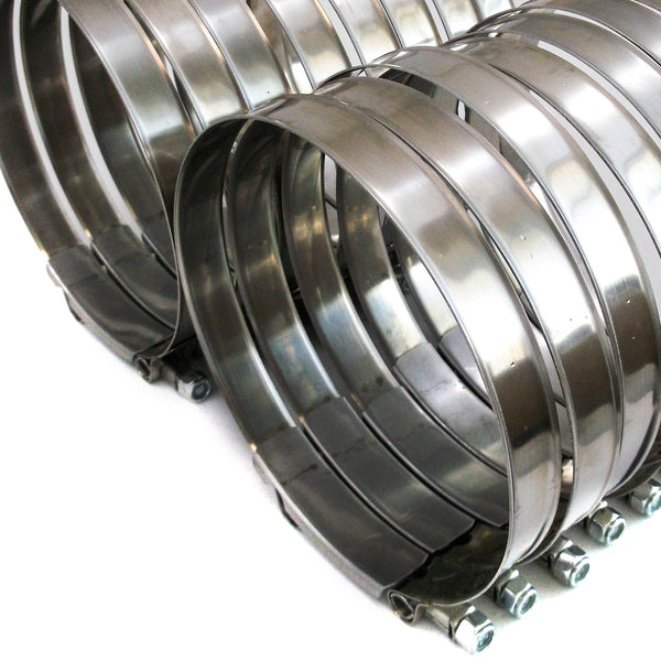 20x Premium 304 Stainless Steel T-Bolt Turbo Silicone Hose Clamp 5.5 Inches 140-148mm