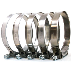 5x Premium 304 Stainless Steel T-Bolt Turbo Silicone Hose Clamp 4 Inches 102-110mm
