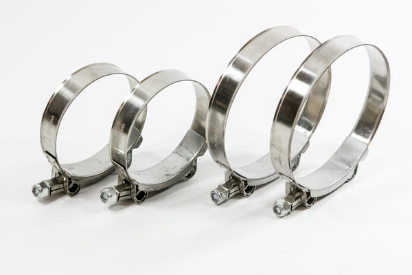 2 ea 3 Inches & 4 Inches Stainless Metal Steel T Bolt Hose Clamps Assortment Kit Variety 4pc