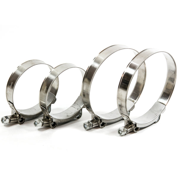 2 ea 3 Inches & 4 Inches Stainless Metal Steel T Bolt Hose Clamps Assortment Kit Variety 4pc