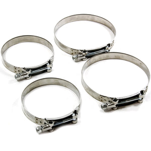 2 ea 4 Inches & 5 Inches Stainless Metal Steel T Bolt Hose Clamps Assortment Kit Variety 4pc