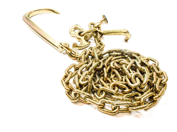 Red Hound Auto Long Shank J Hook on 10 Transport Tow Chain Wrecker Link  Cluster w T Hook Mini J Mini R Combo  Grab Hook
