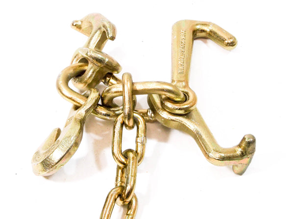 Red Hound Auto Long Shank J Hook on 10 Transport Tow Chain Wrecker Link  Cluster w T Hook Mini J Mini R Combo  Grab Hook