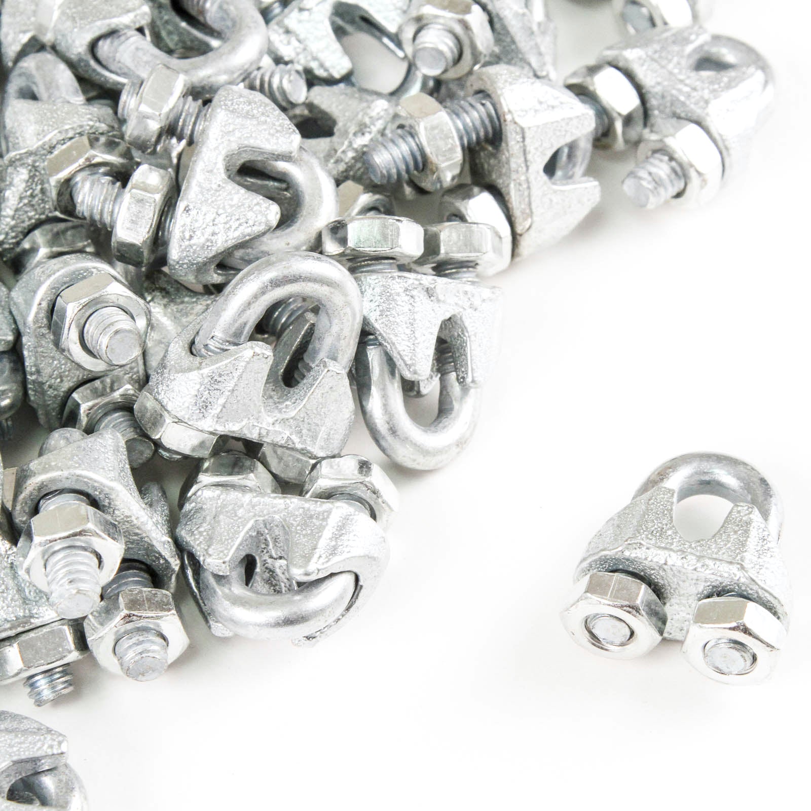 Red Hound Auto 100 Galvanized Zinc Plated Wire Rope Clip Clamp Chain 3/16 Inch M& 7mm