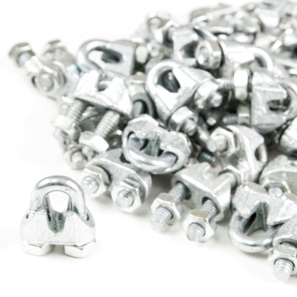 Red Hound Auto 100 Galvanized Zinc Plated Wire Rope Clip Clamp Chain 3/16 Inch M& 7mm