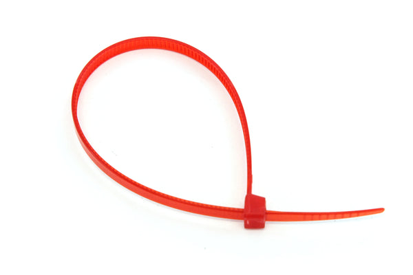 100 Pack Heavy Duty 8 Inches (50lbs) Zip Cable Tie Down Strap Wire Uv Red Nylon Wrap