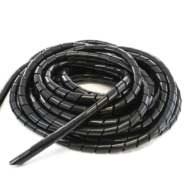 165FT PE 3/4 Inches (20 mm) Black Polyethylene Spiral Wire Wrap Tube PC Manage Cable for Car Computer Cable
