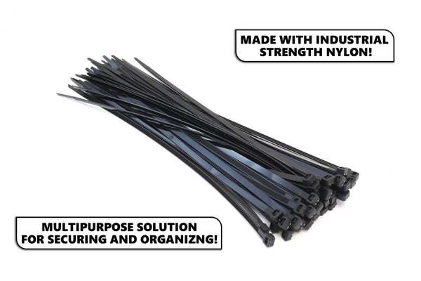 Red Hound Auto 100-Pack Extremely Heavy Duty 18 Inches Zip Cable Tie Down Straps Wire UV Resistant Black Nylon Wrap Multi-Purpose Extra Wide 175 lbs. Tensile Strength