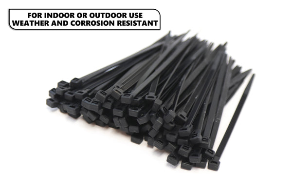 Red Hound Auto 200-Pack Extremely Heavy Duty 4 Inches Zip Cable Tie Down Straps Wire UV Resistant Black Nylon Wrap Multi-Purpose Extra Wide 50 lbs. Tensile Strength