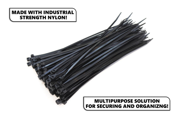 Red Hound Auto 1000-Pack Extremely Heavy Duty 10 Inches Zip Cable Tie Down Straps Wire UV Resistant Black Nylon Wrap Multi-Purpose Extra Wide 50 lbs. Tensile Strength
