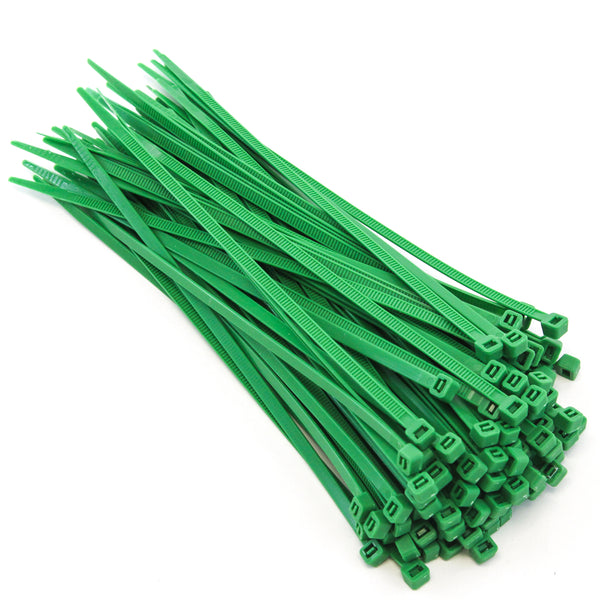 2500 Pack Heavy Duty 8 Inches (50lbs) Zip Cable Tie Down Strap Wire Uv Green Nylon Wrap