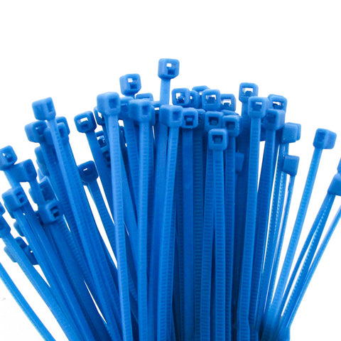 2500 Heavy Duty 4 Inches 18 Pound Zip Cable Ties Nylon Wrap Blue