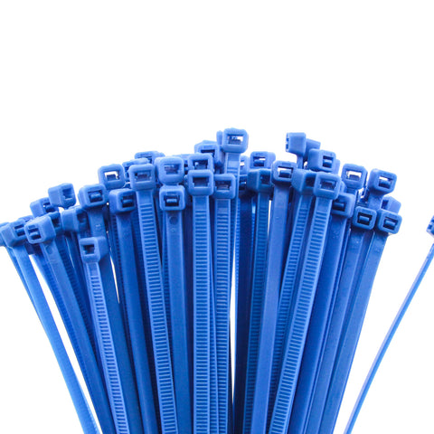 2500 Pack Heavy Duty 8 Inches (50lbs) Zip Cable Tie Down Strap Wire Uv Blue Nylon Wrap