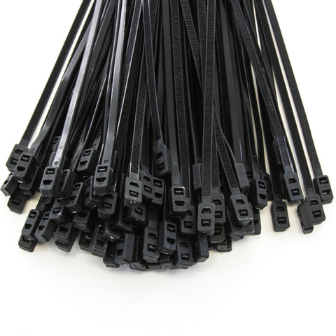 1000 pcs Black 9 Inches Double Head 50 lbs Zip Cable Tie Wire & Cord Management Nylon Zip Tie