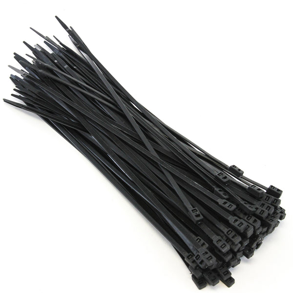 1000 pcs Black 12 Inches Double Head 50 lbs Zip Cable Tie Wire & Cord Management Nylon Zip Tie