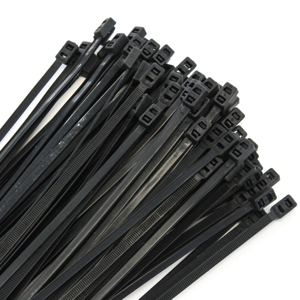 1000 pcs Black 12 Inches Double Head 50 lbs Zip Cable Tie Wire & Cord Management Nylon Zip Tie