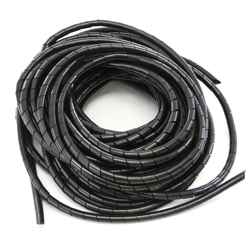 66FT PE 1/2 Inches (12 mm) Black Polyethylene Spiral Wire Wrap Tube PC Manage Cable for Car Computer Cable