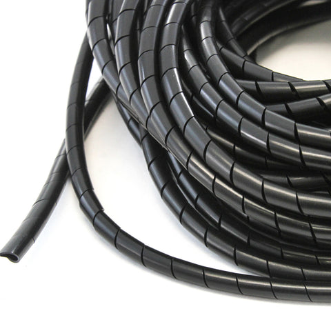 333FT PE 1/2 Inches (12 mm) Black Polyethylene Spiral Wire Wrap Tube PC Manage Cable for Car Computer Cable
