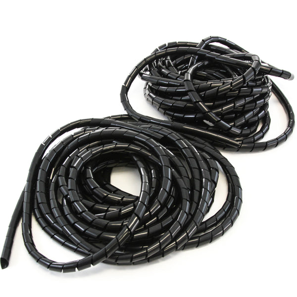 66FT PE 3/4 Inches (20 mm) Black Polyethylene Spiral Wire Wrap Tube PC Manage Cable for Car Computer Cable