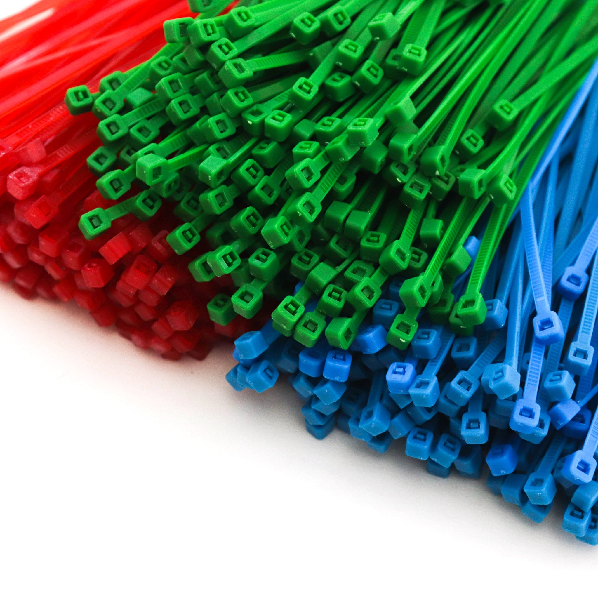 3000 Heavy Duty 4 Inch 18 Pound Color Cable Ties Nylon Wraps 3 Colors (1000 Red, 1000 Green, 1000 Blue) Deluxe Bulk Combo Kit