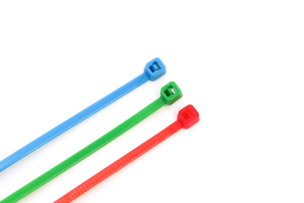 1500 Heavy Duty 4 Inch 18 Pound Color Cable Ties Nylon Wraps 3 Colors (500 Red, 500 Green, 500 Blue) Deluxe Bulk Combo Kit