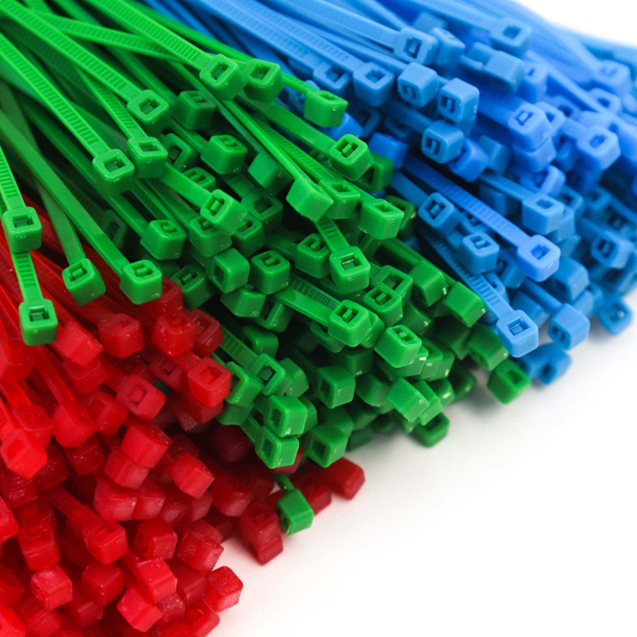 1500 Heavy Duty 4 Inch 18 Pound Color Cable Ties Nylon Wraps 3 Colors (500 Red, 500 Green, 500 Blue) Deluxe Bulk Combo Kit