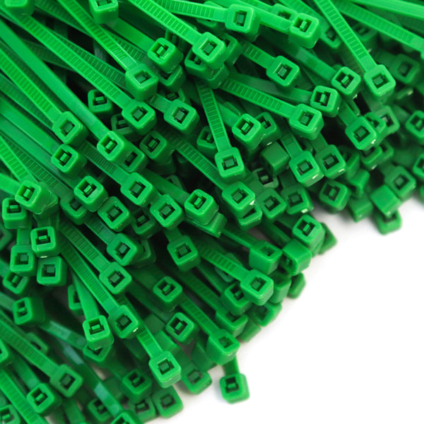 500 Heavy Duty Green 4 Inch 18 Pound Color Cable Ties Nylon Wraps Bulk Combo Kit