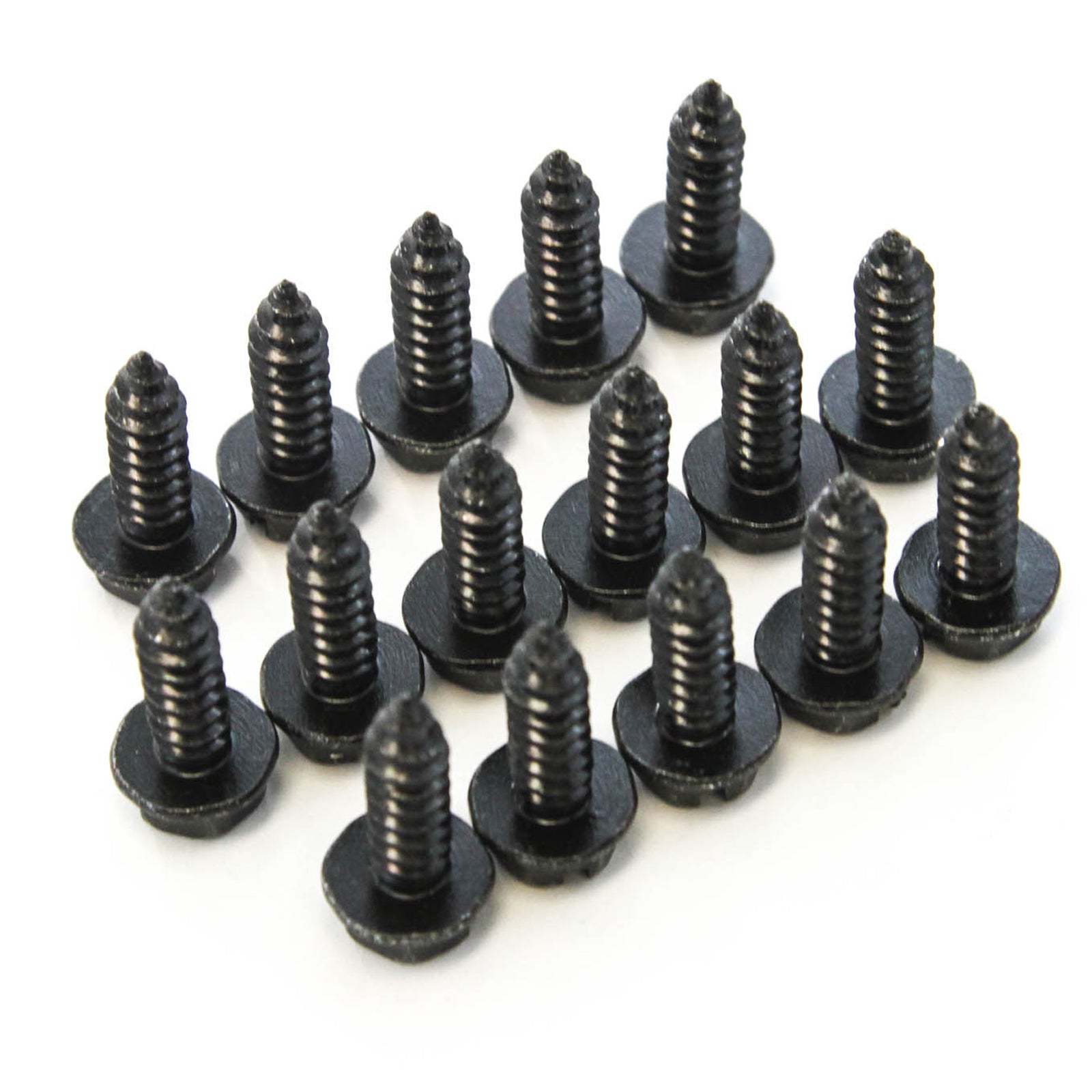 Red Hound Auto 16 Black License Plate Screws Set of Sixteen (Zinc Plated) Car Truck Premium New